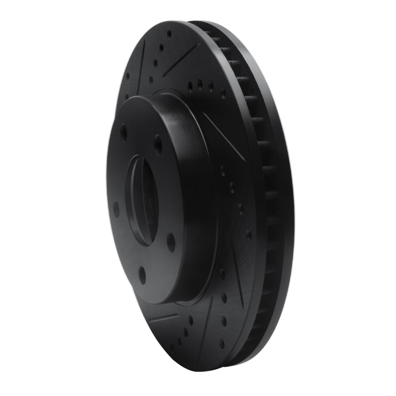 Chevrolet Blazer Brake Rotor (1) - Front Left - R1 Concepts - Drilled & Slotted - Black - `97-`05